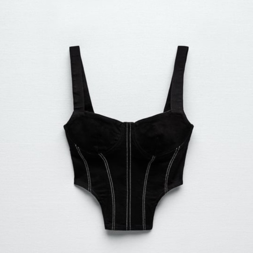 NWT Zara denim corset top